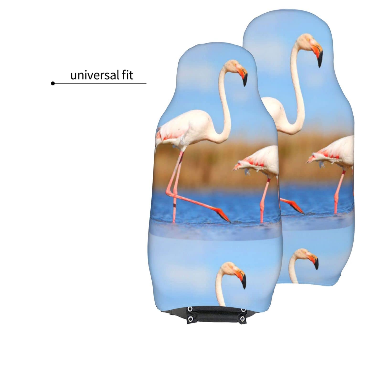 BAFAFA Lot de 2 housses de siège de voiture universelles imprimées flamant rose dans l'eau pour sièges avant de voiture, SUV, berline, camion