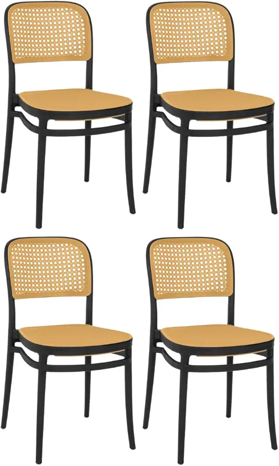 Kit 4 Cadeiras de Jantar Roma para Sala e Cozinha - Preto