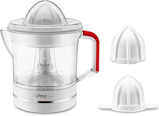 Ufesa Zest 25W Electric Juicer, 0.7L Capacity, Stainless Steel, 2 Cones, Two-Way Turn, Auto Ignition, Removable Parts and BPA-Free