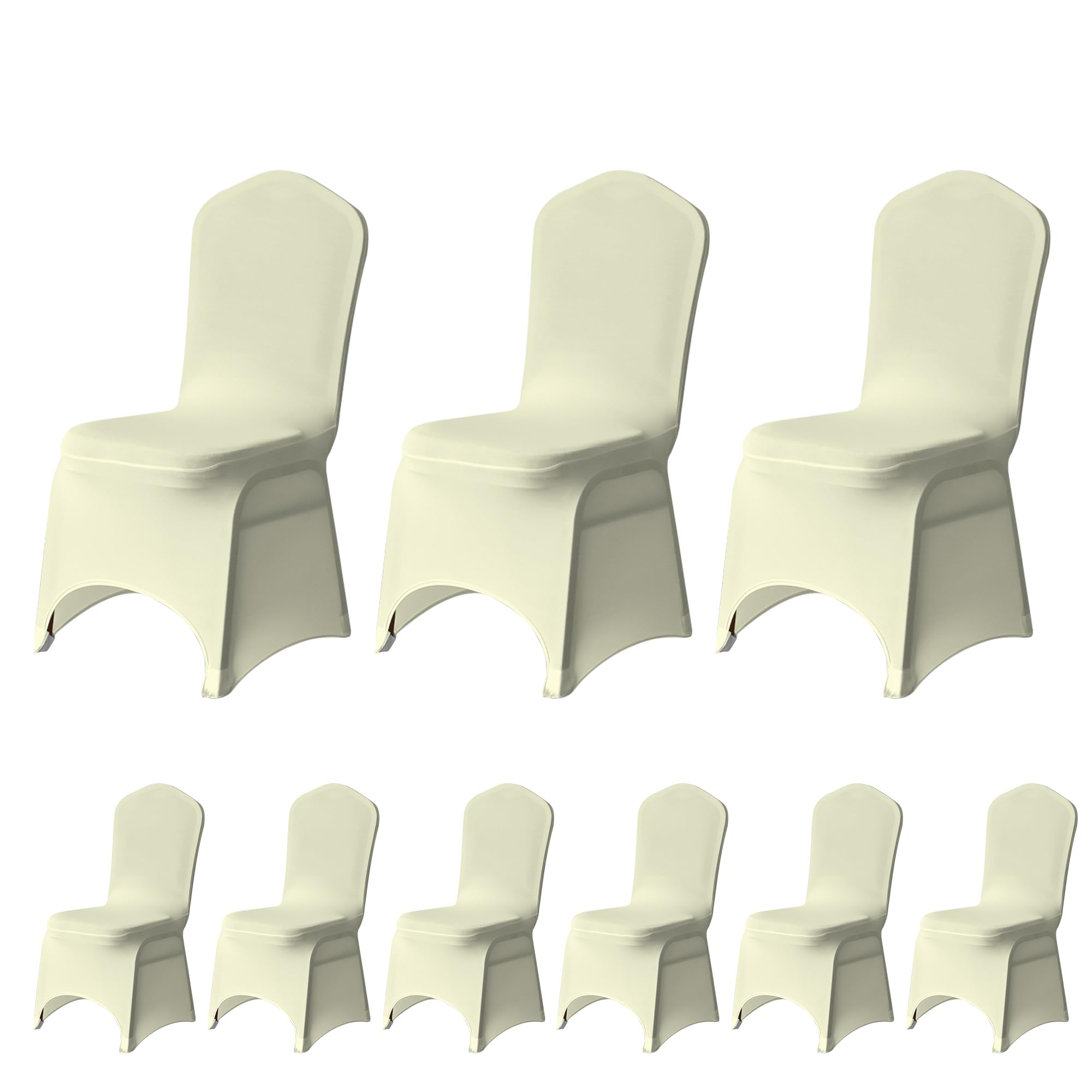 Trimming Shop Wedding Chair Covers Spandex Slipcovers, Ivory, 10PCS