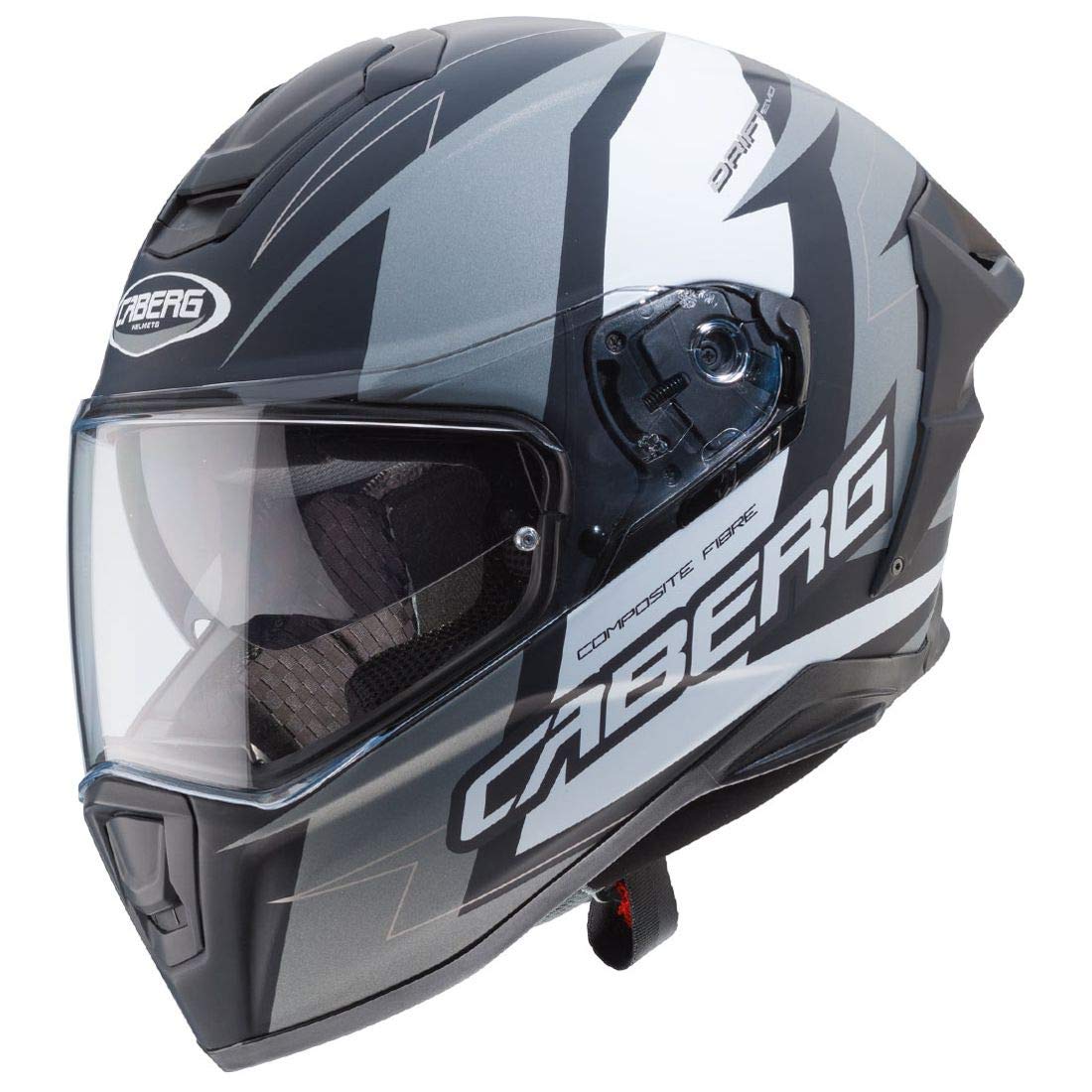 CABERG Evo Drift Helmet, Matt Black/Anthracite/White, Size S