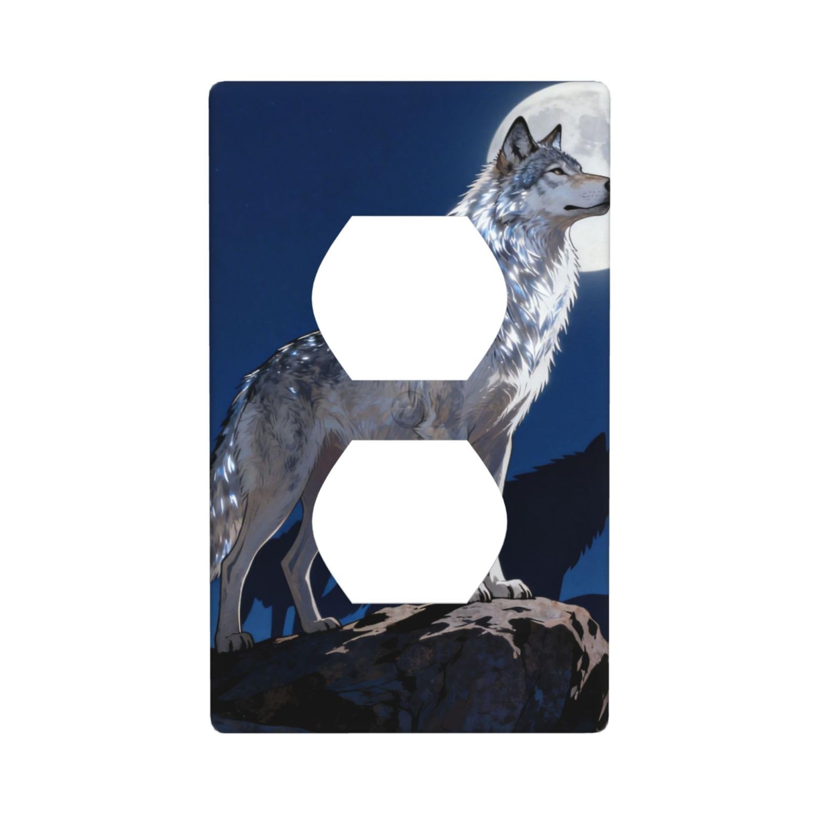 Alpha Wolf Leader Decorative Switch Plate Cover-Unbreakable Polycarbonate Wall Plate for Home Office, 1 Gang with Screws