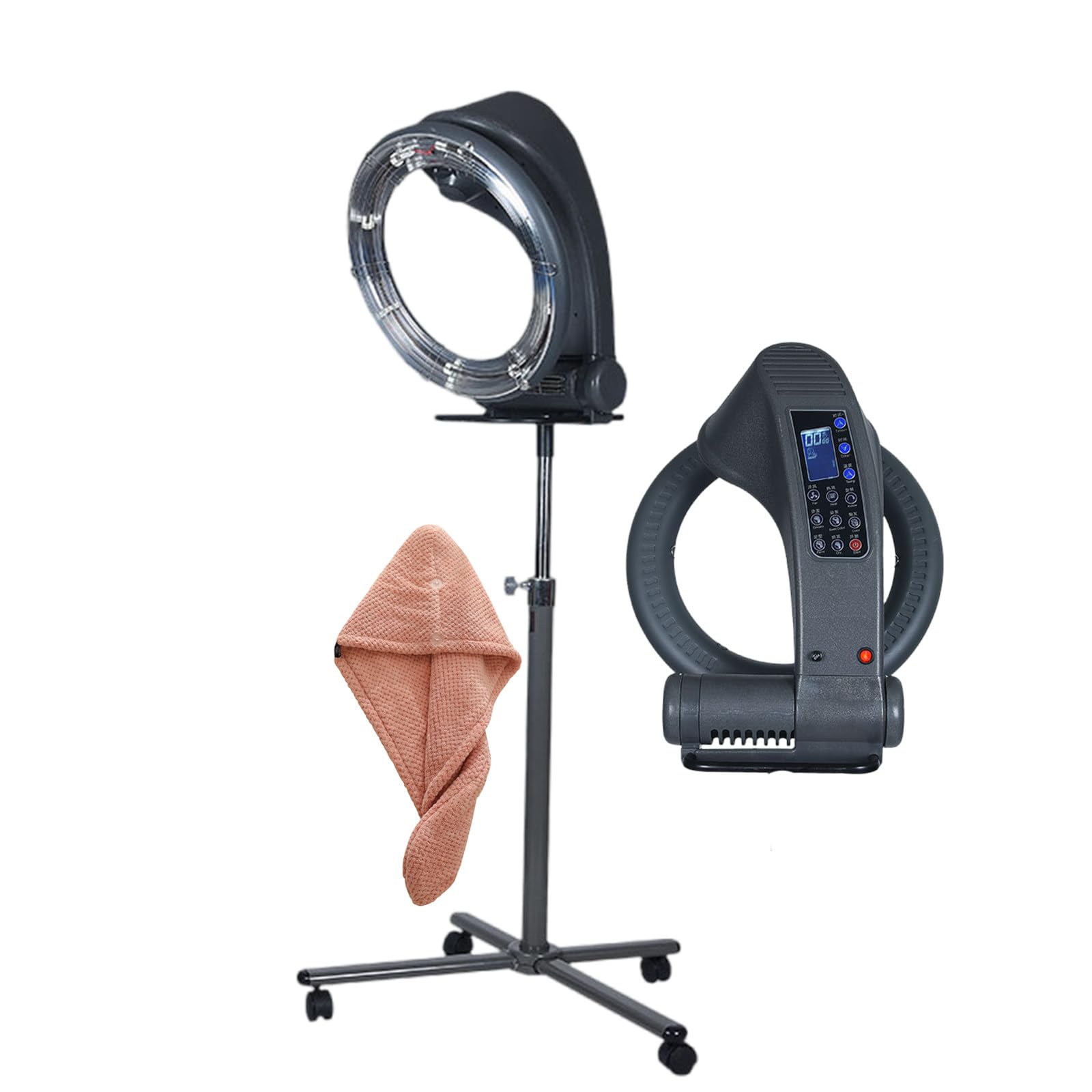 Professional Salon Standing Hair Dryer 1200w 3-in-1 Orbital Hair Dryer Led Control Panel Adjustable Time Temperature Multiple Mode