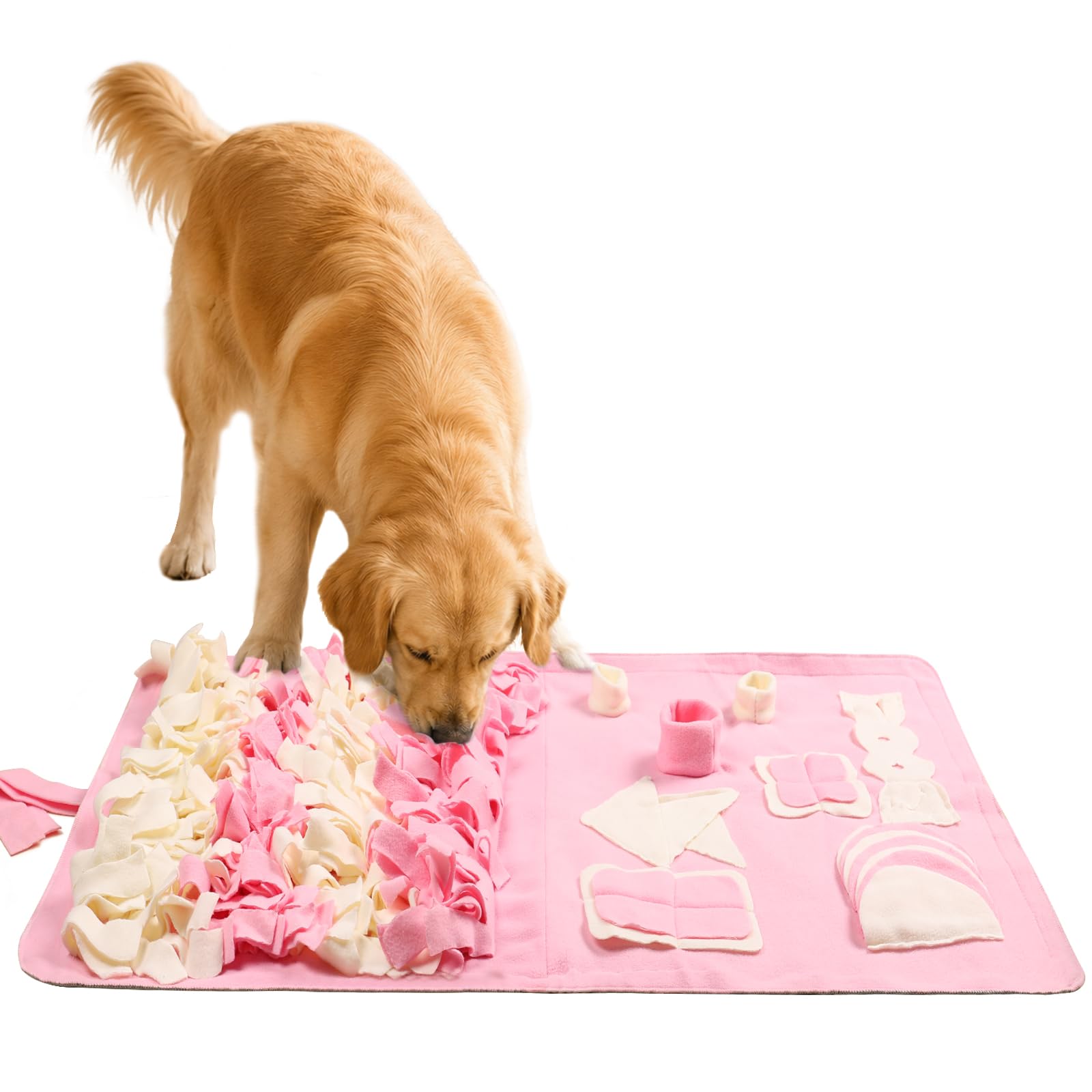 Stellaire Chern Snuffle Mat for Small & Large Dogs - 23.6" x 39.4" Nosework / Training Mat, Easy to Fill & Machine Washable - Great for Stress Release - M & Pink