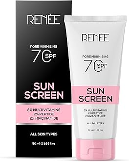 RENEE Pore Minimizing Sunscreen SPF 70 With 2% Niacinamide, 2% Peptide & 3% Multivitamins, 50Ml