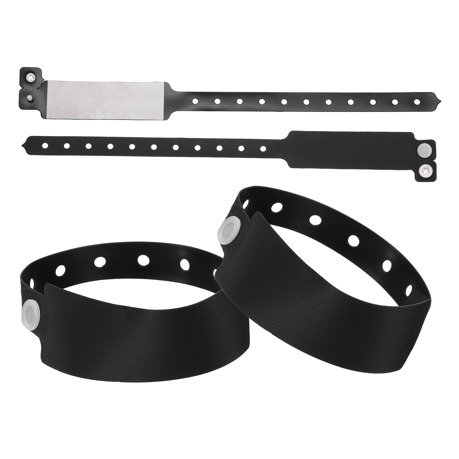 PATIKIL 20 Pcs ID Wristbands, Adjustable Identification Wristband Secure Identification Bands Bracelet for Events Parks Field Trips Airport Travel, Black