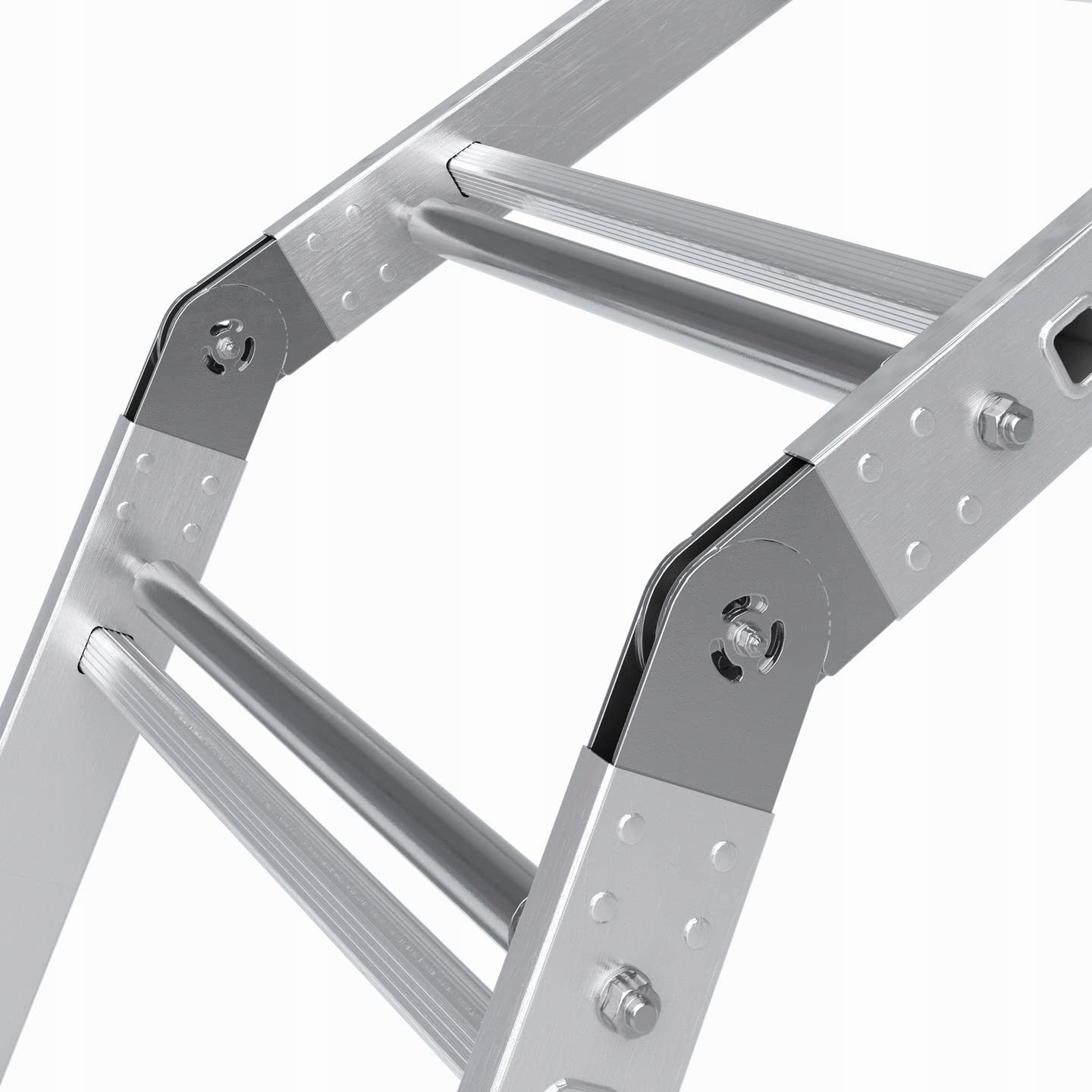 DRABEST Escalera para tejados - Cabrestante de Escalera telescópico Ligero de Aluminio - Cabrestante Estable para Trabajos en Altura - Escalera Extensible - Carro de Transporte - Capacidad de 125 kg