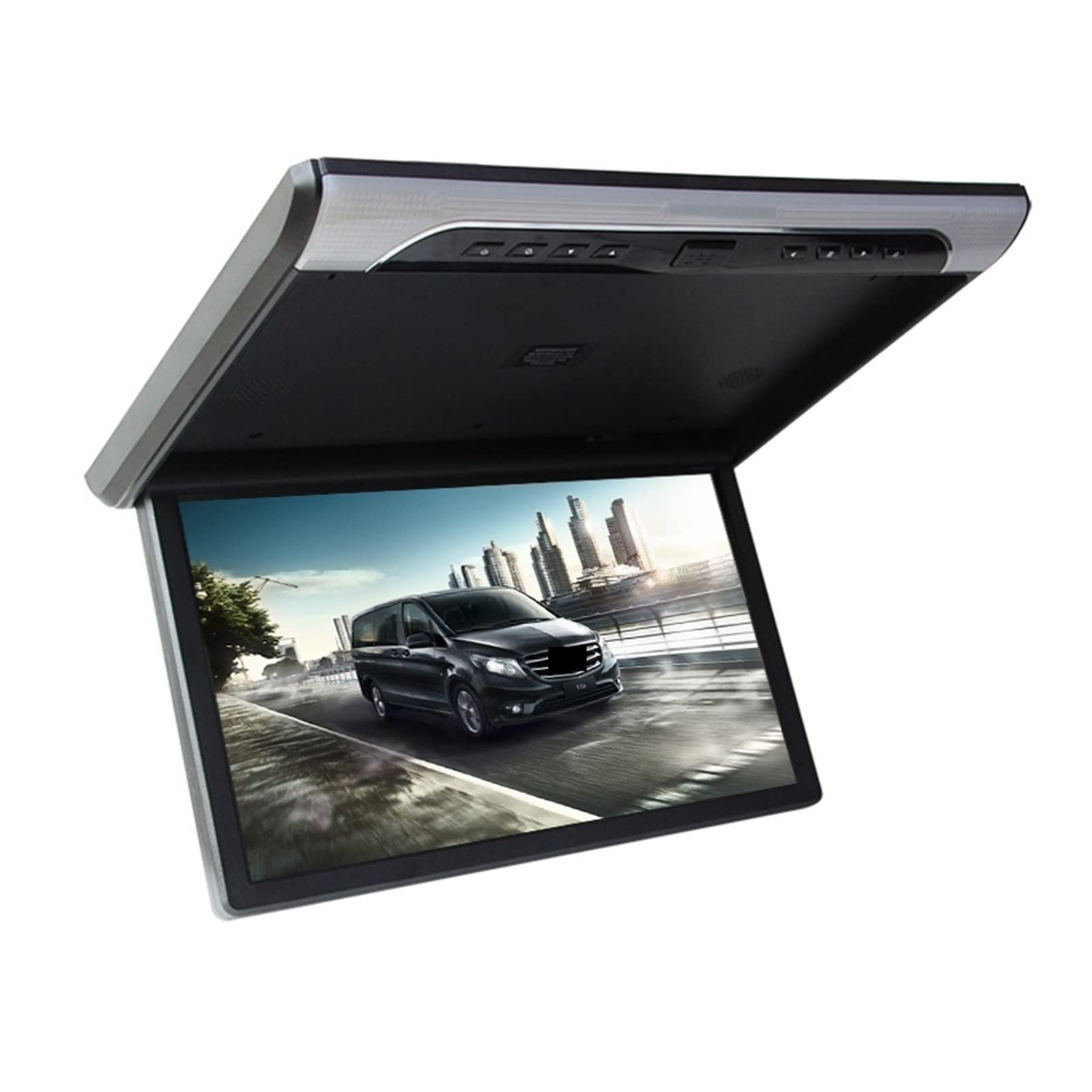 Car Headrest Player, 19 Inch Car Monitor 1080P HD LCD Screen Portable Car Video Players Automobile Ceiling TV Roof Mount (Back MP5 Monitor)
