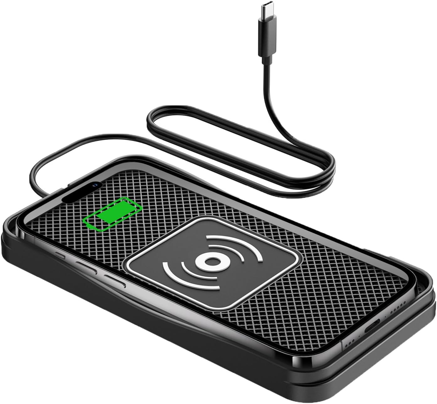 Wireless Car Charger, 15W Max Wireless Charger for Car, Non-Slip Charging Pad Compatible with iPhone 17/16/15/14/13/12, Samsung Galaxy S25-S9 (Type C)