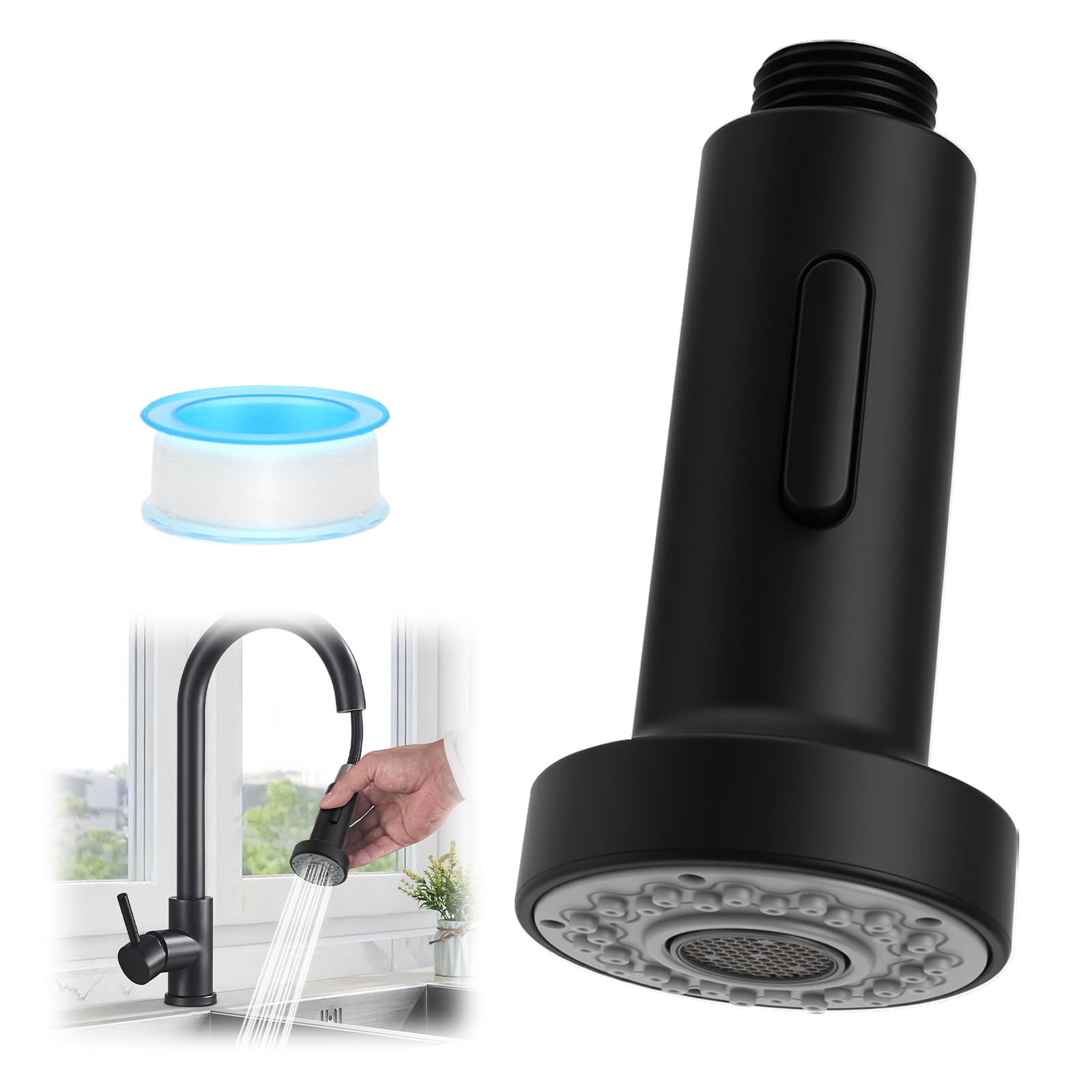 GZRXIOUS Kitchen Tap Spray Head, 2 Function Pull Out Faucet Spray Head Sprayer Replacement Tap Heads Sink Tap Attachment for Kitchen & Bathroom Mixer Faucet