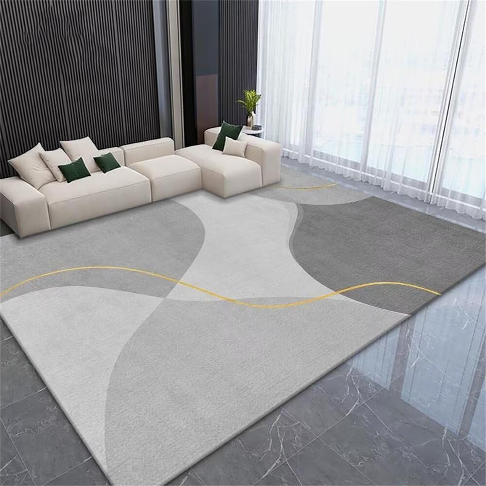 Tapis de bureau grand format gris moderne 200x290 résistant au sol