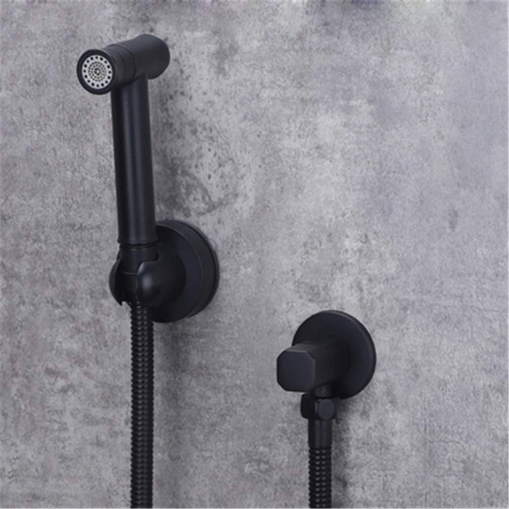 Bidet Faucets Black Brass Single Cold Toilet Corner Valve Handheld Hygienic Shower Head Wash Pet Sprayer Airbrush Taps Toilet,Style 4 (Hose)