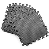 Fitgenics Schutzmatten Fitness Matte Bodenschutz Matten 20er Set Puzzlematten Trainingsmatten wasserdichte anti-rutsch Bodenauflagen Gymnastikmatten Unterlegmatten für Pool Fitnessgeräte (Schwarz)