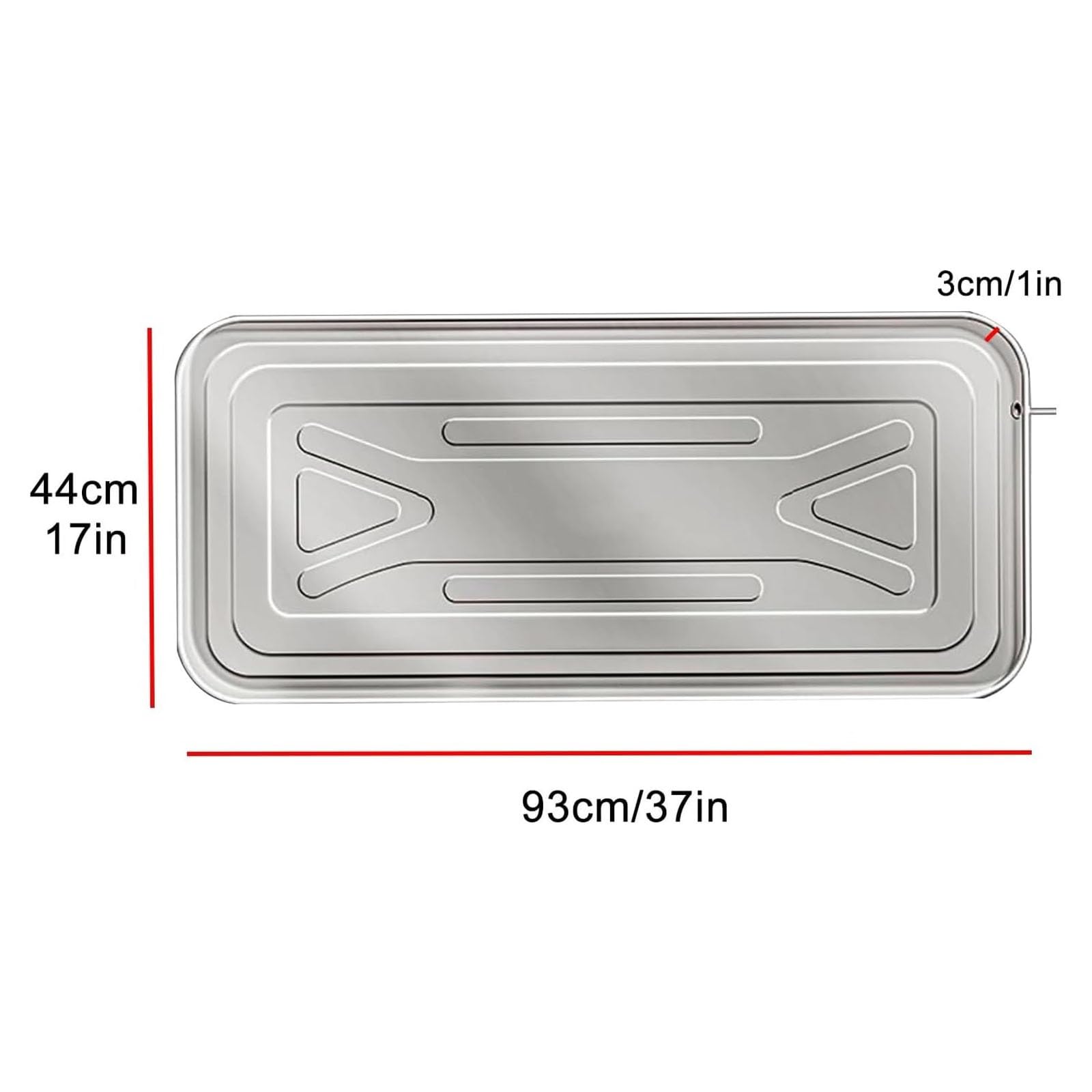Vaschetta Condensa Condizionatore, in Acciaio Inox 201, Completa di Tubo di Scarico, Fascette E Cavo di Fissaggio; Ideale per Unità Esterne E Come Sottovaso Industriale(93x44cm (37x17in))