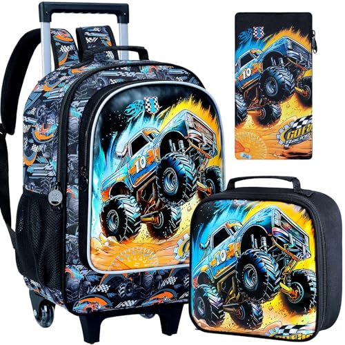FTJCF 3Pcs Truck Rolling Backpack Set