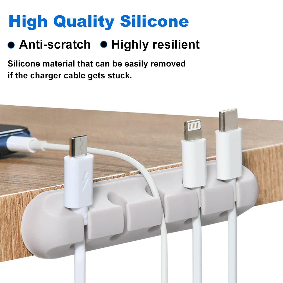 Rusoz Clips Câble Organisateur,6 Pièces Rangement Clips Cable