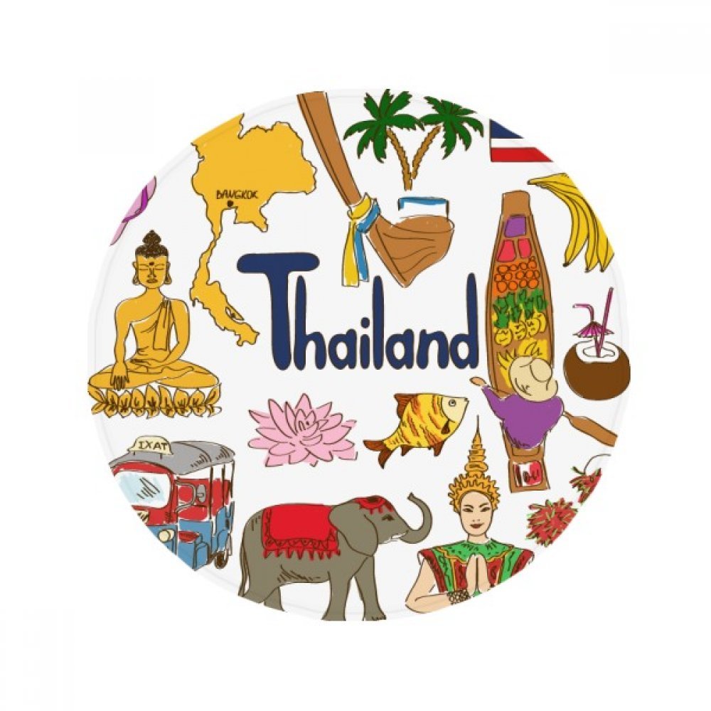 Tapis rond Thaïlande 50 cm multicolore : le cadeau idéal pour décoration de salon