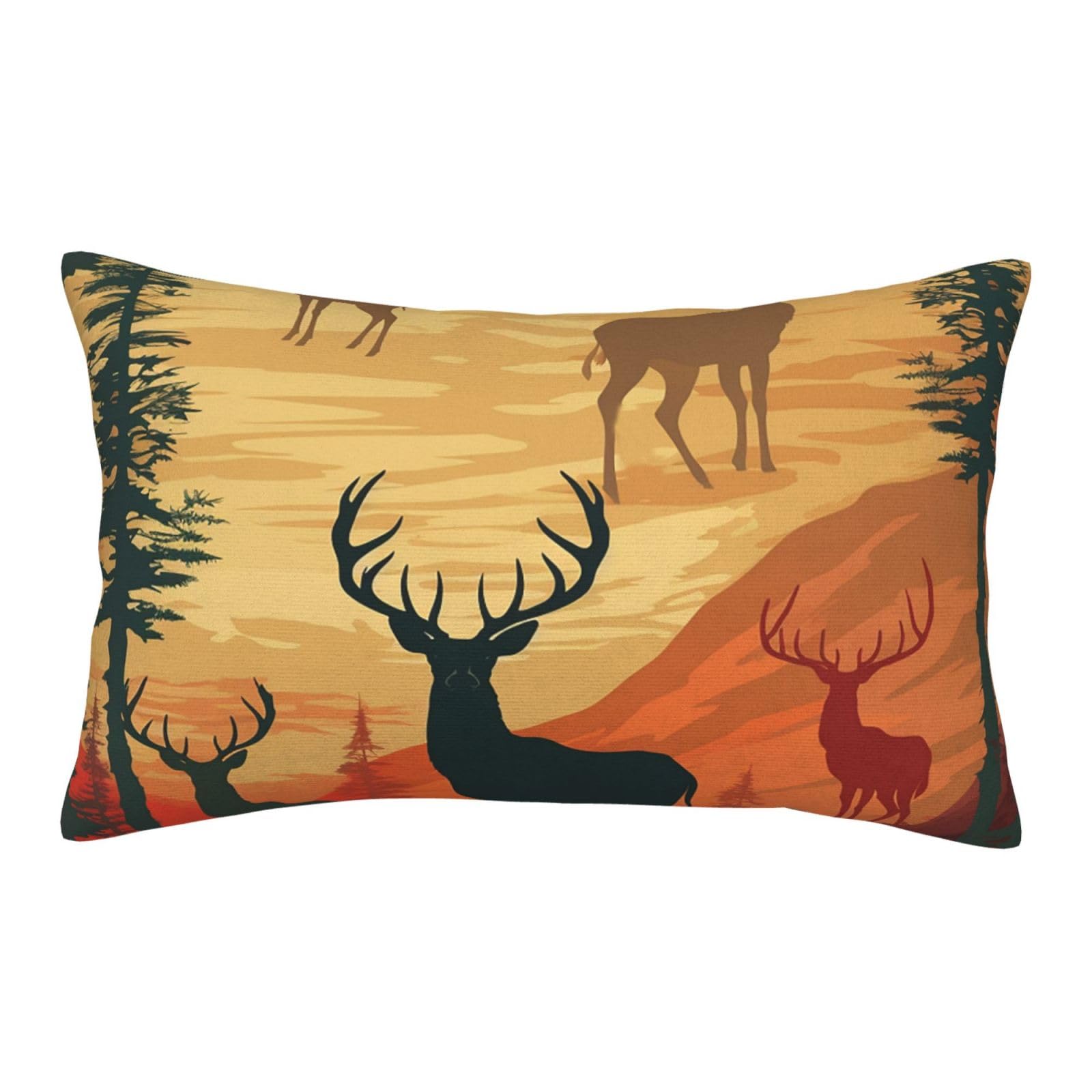 Velvet Pillowcases 20"x30" Ultra Soft Breathable Pillow Cases, Luxury Fuzzy Throw Pillow Covers with Zipper, Deer Show Pillow Shams All Seasons Decorative Cushion Cases for Couch