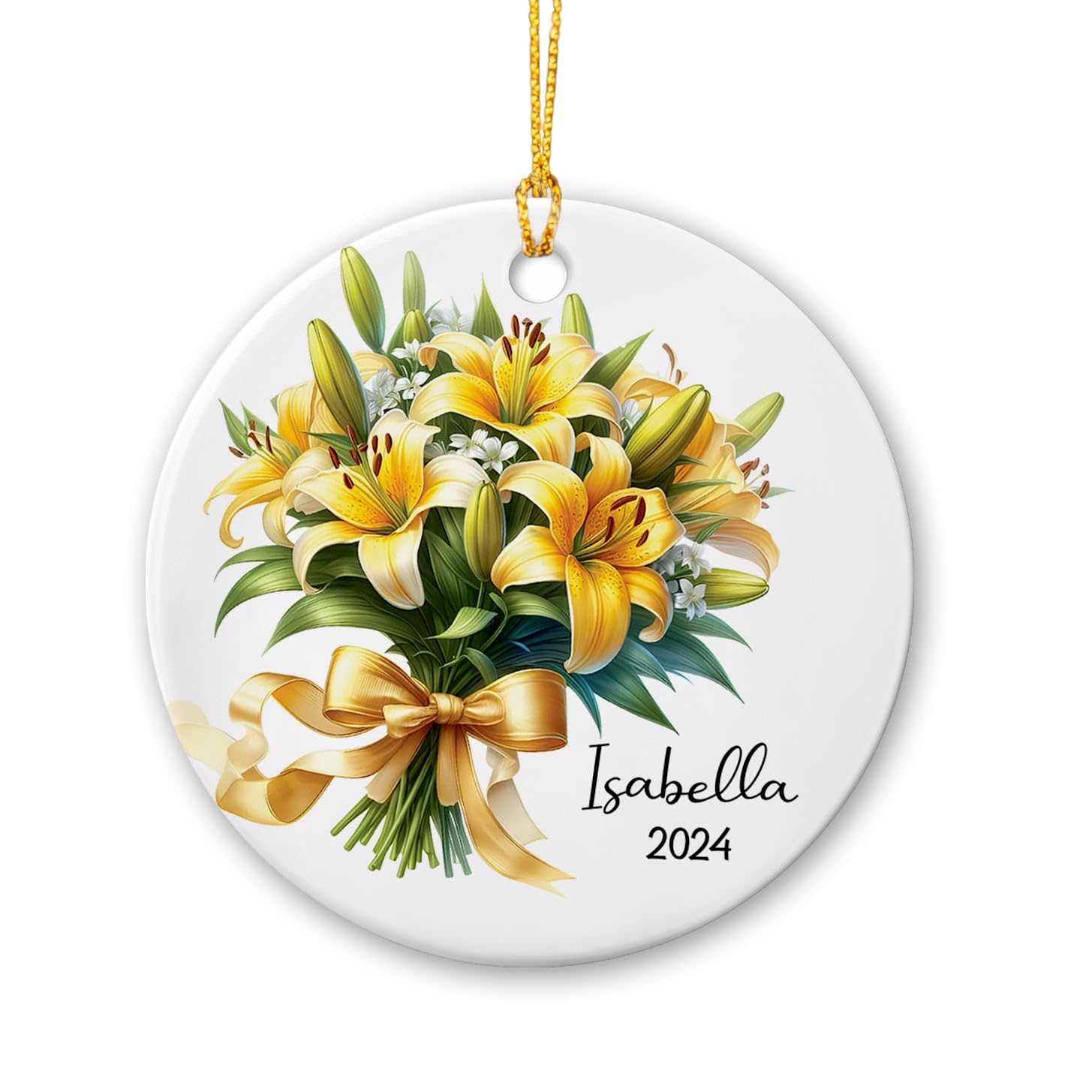 Amazon.com: Beautiful Lily Flowers Ceramic Christmas Ornament 2024