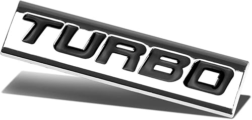 Miniatura 3 de Emblema de metal con logotipo de letra negra "Turbo"