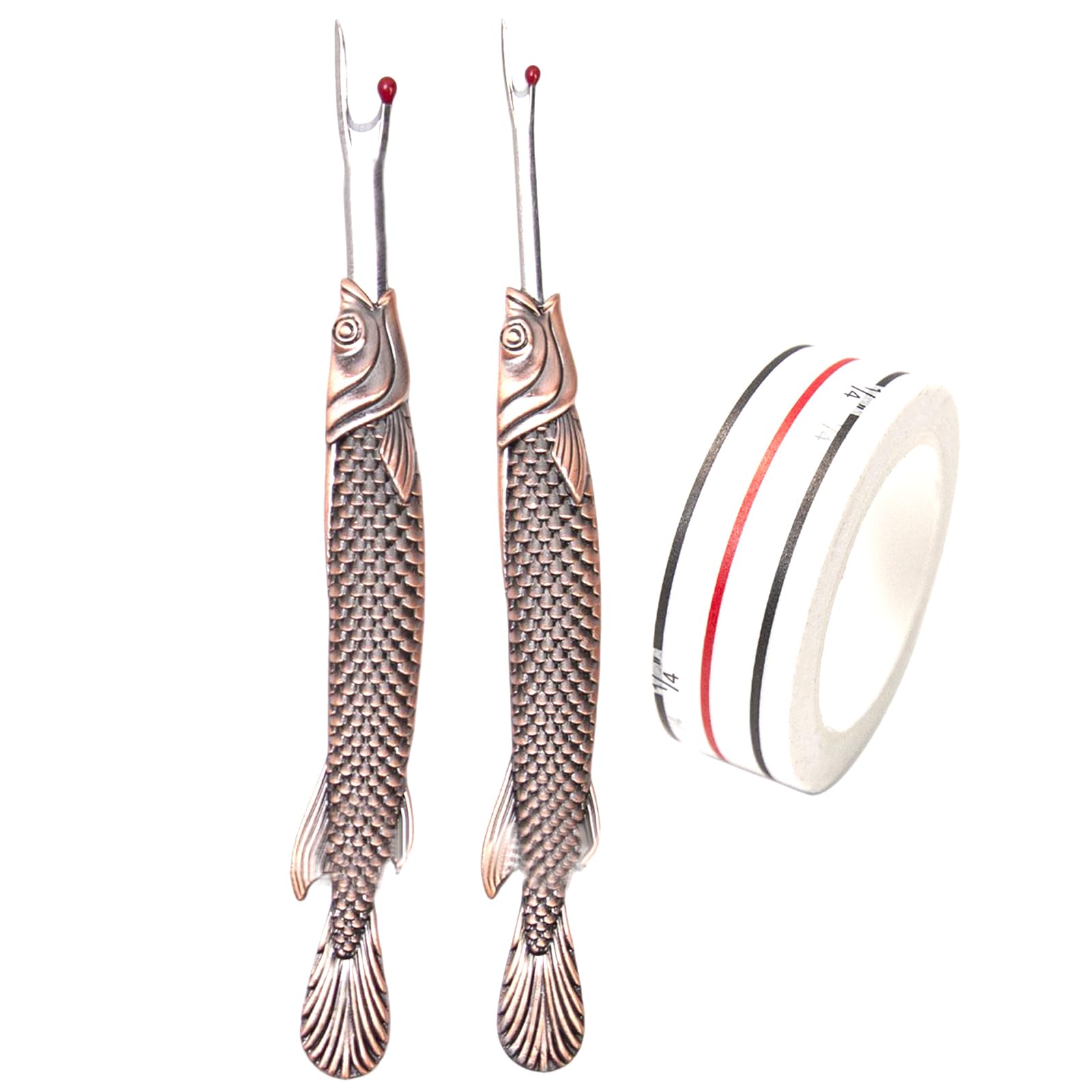 Hsioluted 2Pcs Metal Seam Rippers with Sewing Tape, Sewing Seam Thread Remover Tool for Needle Work Pattern, Clothes Positioning Tape Measure Positioning for