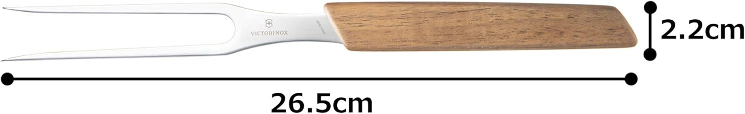 Victorinox Swiss Modern Carving Fork - Stainless Steel Meat Fork for Cooking - Prong Fork for Kitchen Accessories - Walnut Wood Handle