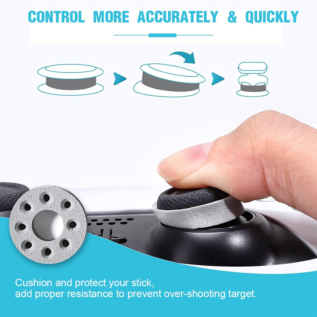 18 Piezas Precision Thumb Stick Ring Aim Assist Anillos amortiguadores Accesorios de Stick analógico para Playstation 5 Xbox One X S Switch PS5 PS4 Controller Sticks Control