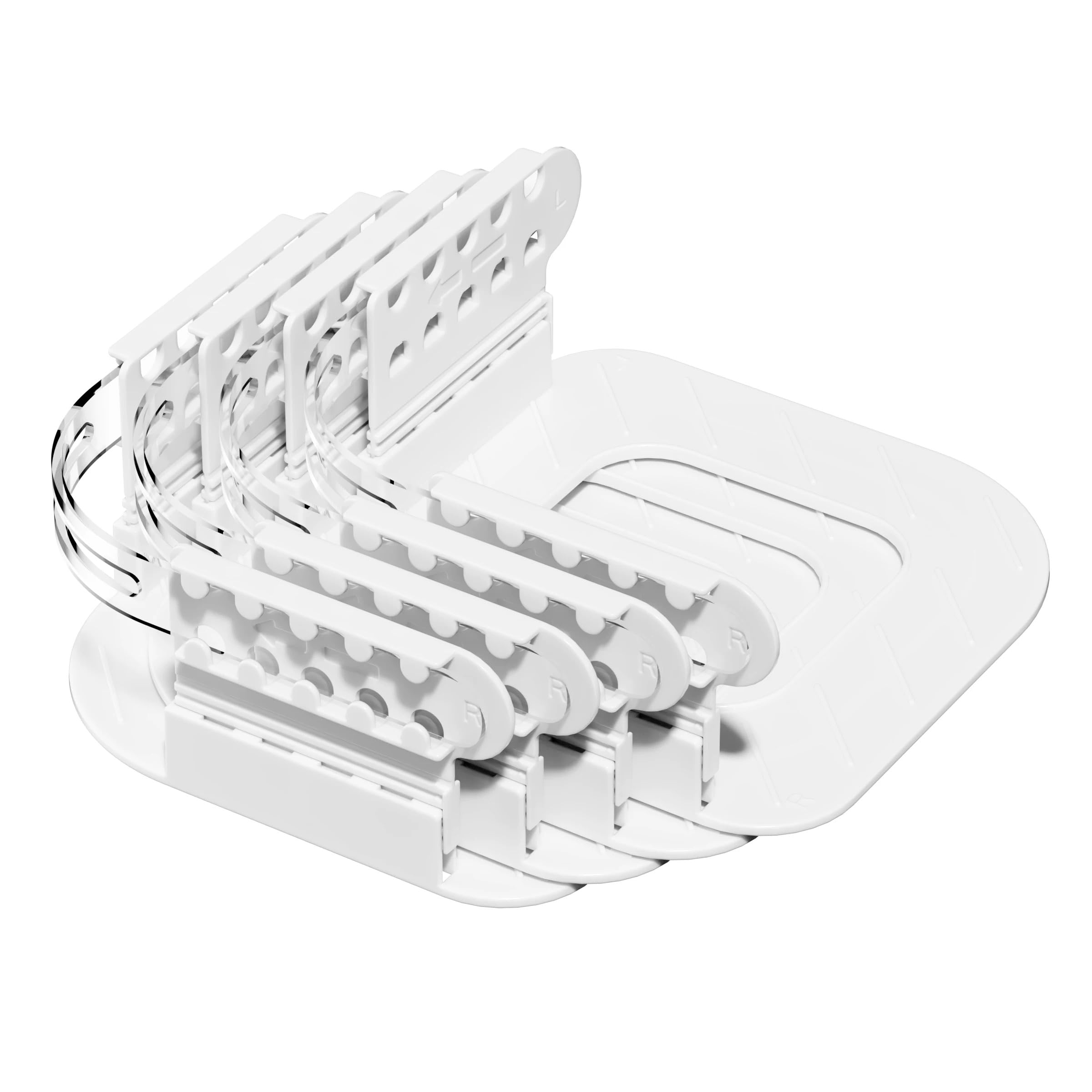 Astrumix Bed Sheet Holders, Lock Sheet Holders for Corner, Keep Sheets Firm and Tight, Bed Sheet Rack with Lock Strip, Fitted Sheet Straps Fit All Mattress Size Easy Installation (Set of 4 White)