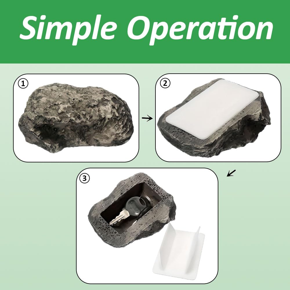 Fake Rock Storage Box, 3.26in×2.24in×1.77in Keys Hider - Image 3