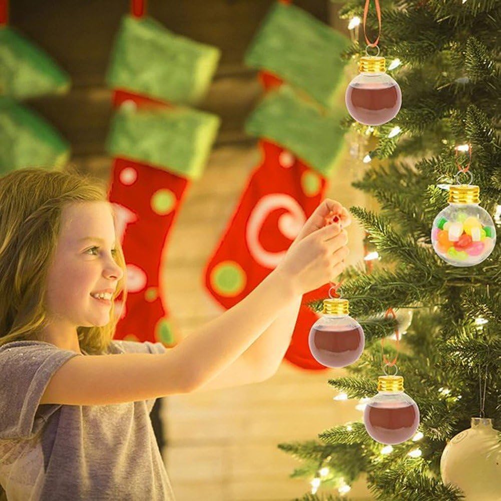 25 Stück Befüllbare Ornamentkugeln | Durchsichtig 50ml | DIY Weihnachtsdekoration