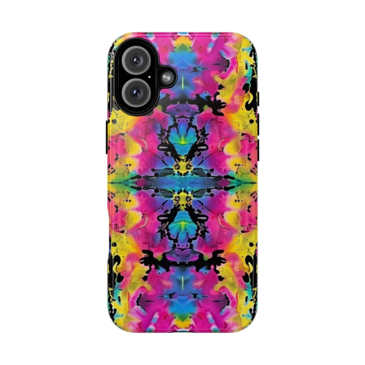 Coque iPhone 16 Plus motif abstrait multicolore vif rigide