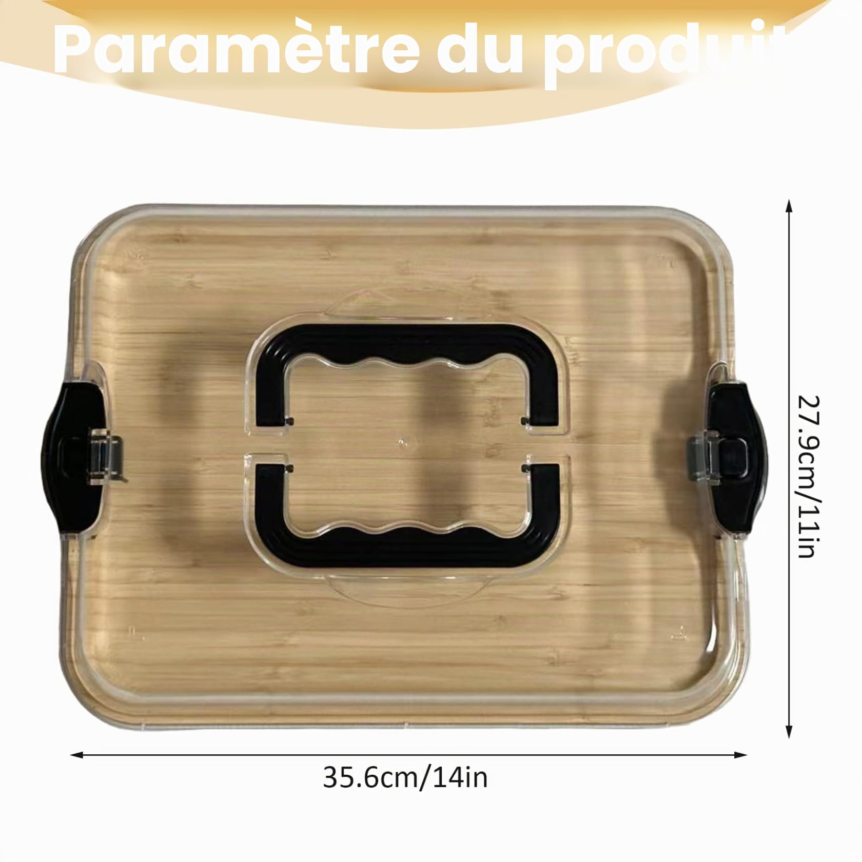 Planche à charcuterie avec couvercle, planches à charcuterie en bois portables avec couvercle transparent verrouillable, plateau de service couvert pour pique-nique camping