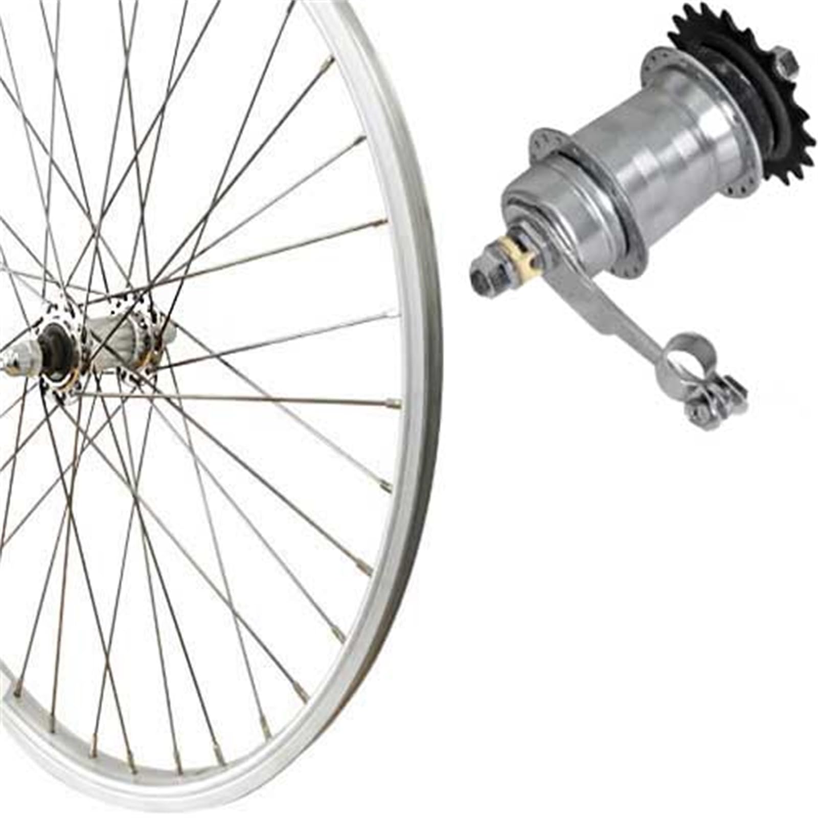 28 Zoll Fahrrad Laufrad Alu Hinterrad Rücktritt silber