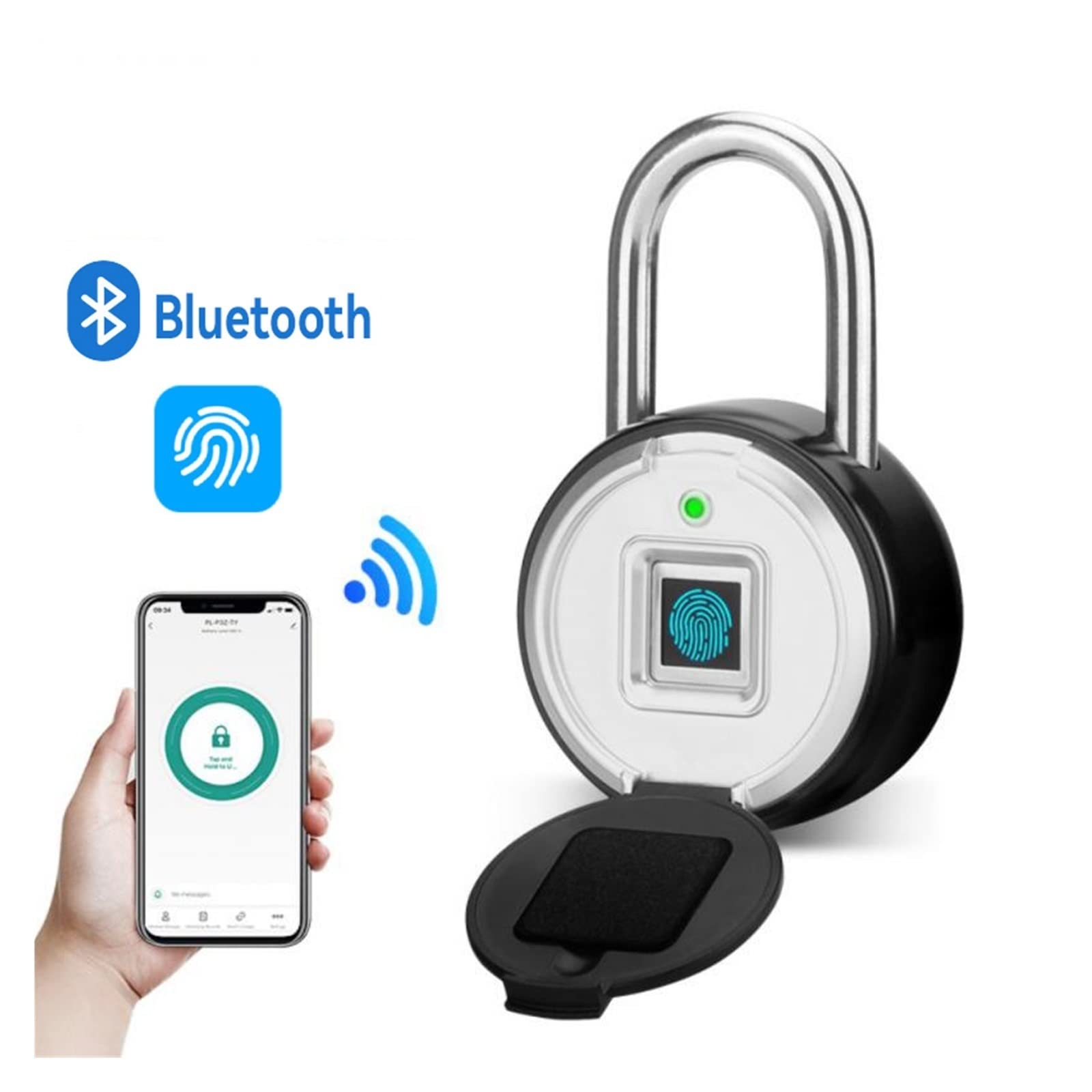 Serrure connectée, Cadenas d'empreinte digitale intelligent Tuya serrure de porte électronique APP déverrouillage à distance Protection de sécurité étanche,Construite pour durer(Tuya 1)