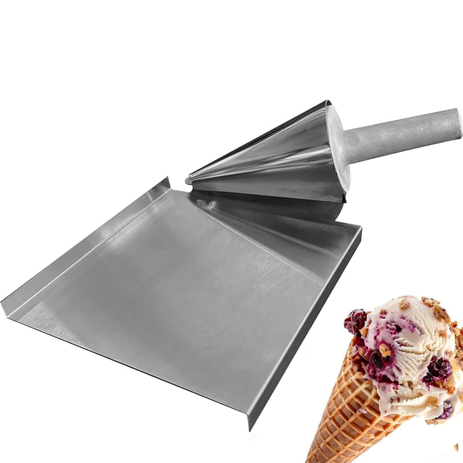 LHQYA Ice Cream Waffle Cone Roller, Stainless Steel Waffle Cone Shaper Tool, Finished Cone Size: 75mm * 155mm, Fast Shaping, for Home Kitchen, Bakeries