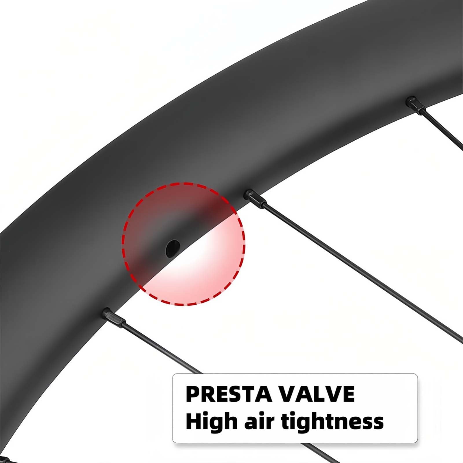 Fahrradlaufräder 700C Carbonfaser Scheibenbremse 24H Naben für 8-12-fach Kassette Steckachse Rennrad Vorder- und Hinterrad Center Lock (Nero-700C/55MM)