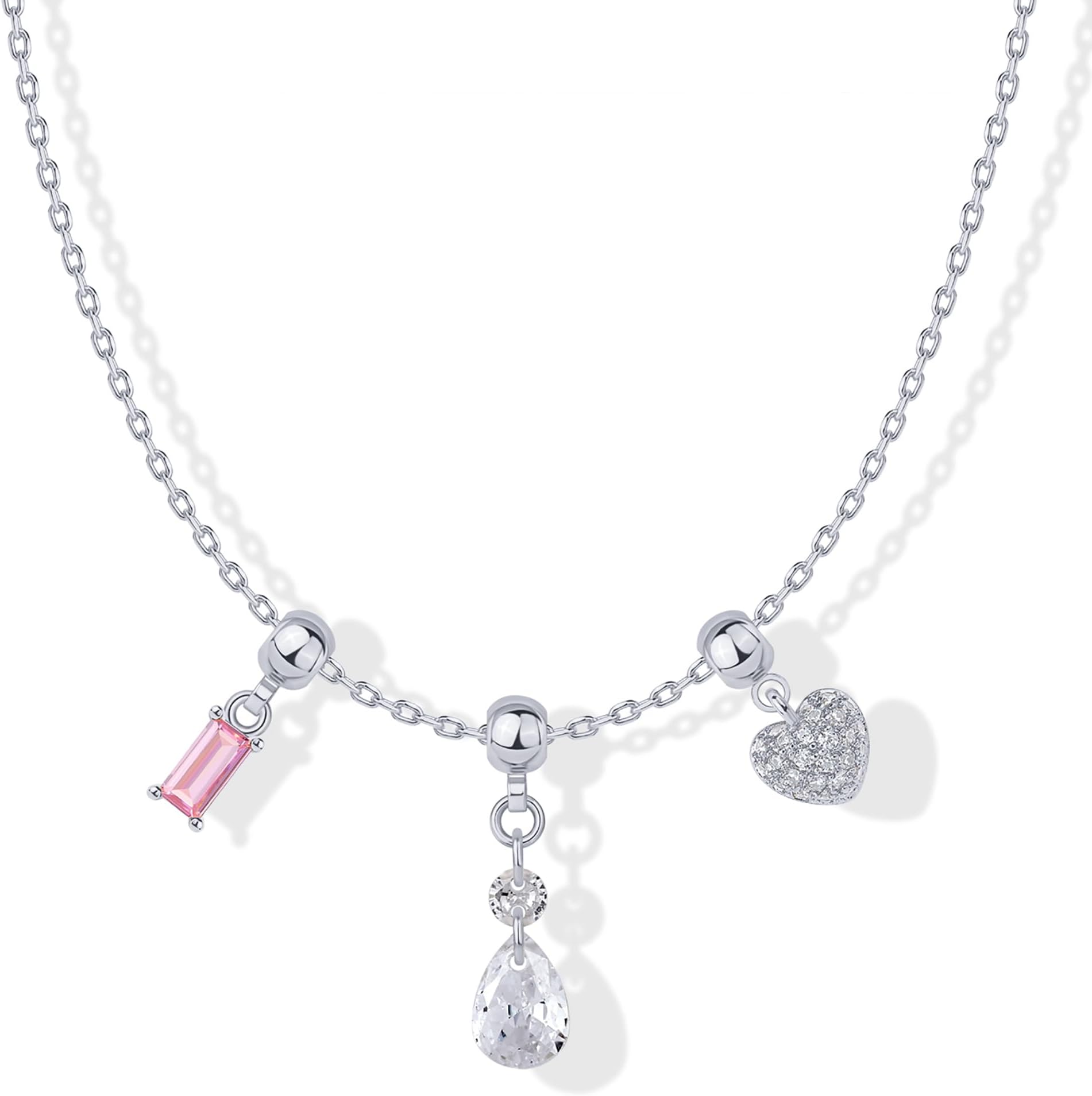 14K Gold Plated Dainty Necklace with Charms Set - Hypoallergenic Adjustable Chain Gold Charm Necklace for Women - Small Motif & Mantra 2 and 3-Pack Removable Pendants - Cute Jewelry Gifts