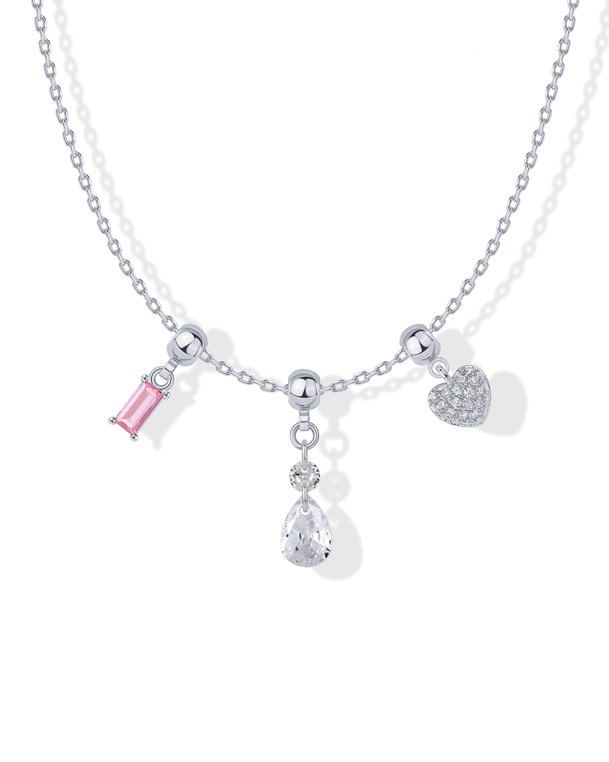 PAVOIAdjustable Whimsical Gold Charm Necklace for Women, 14K Gold Plated Cute Dainty Pendant Necklaces with Charms Set, Hypoallergenic Chain Trendy Cubic Zirconia Heart Religious Sports Pearl Pendant