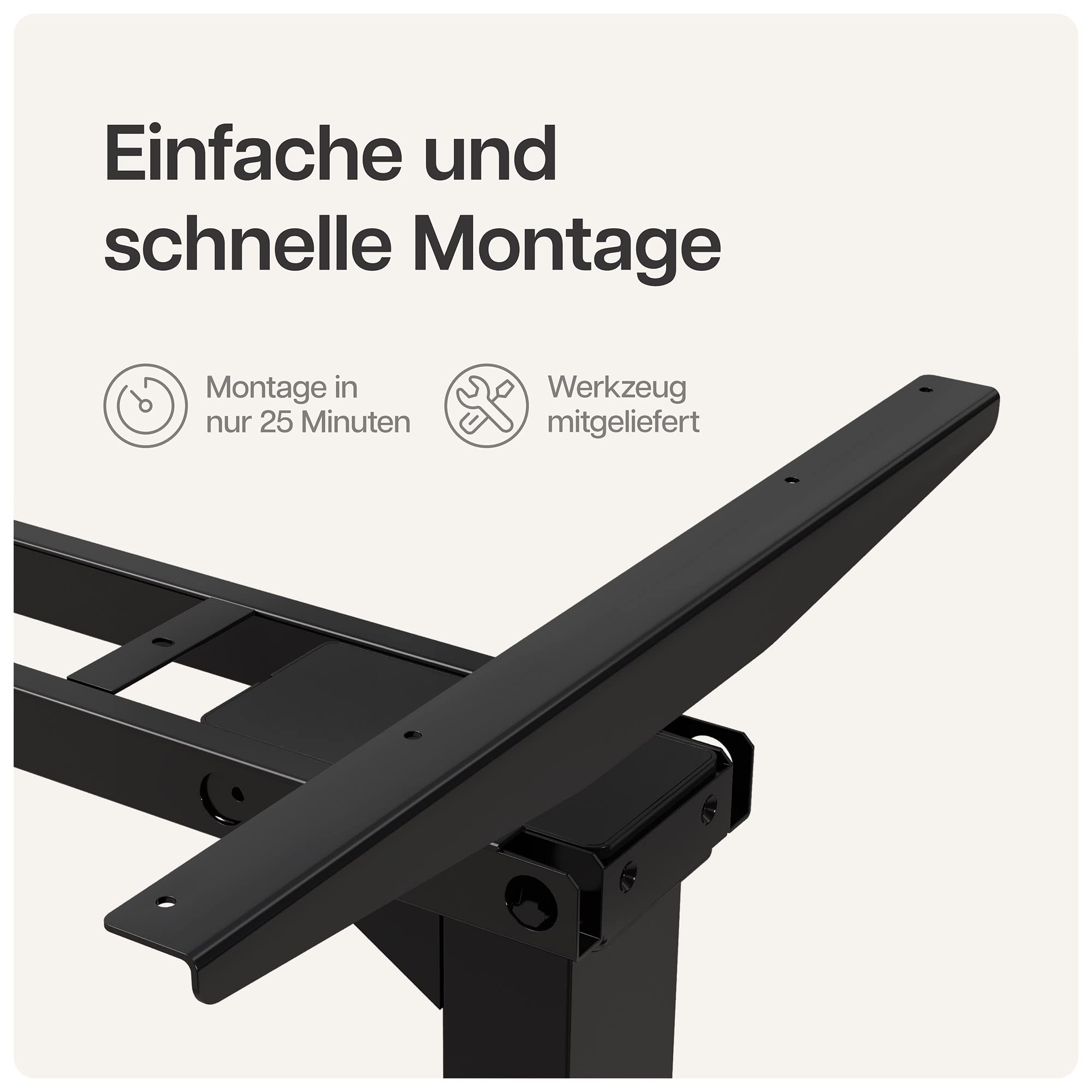Desktronic HomePro Höhenverstellbarer Schreibtisch Gestell - Schreibtisch Höhenverstellbar Elektrisch mit Flüsterleisem Dual-Motor & Touchscreen - Hohe Tragfähigkeit - Stehtisch