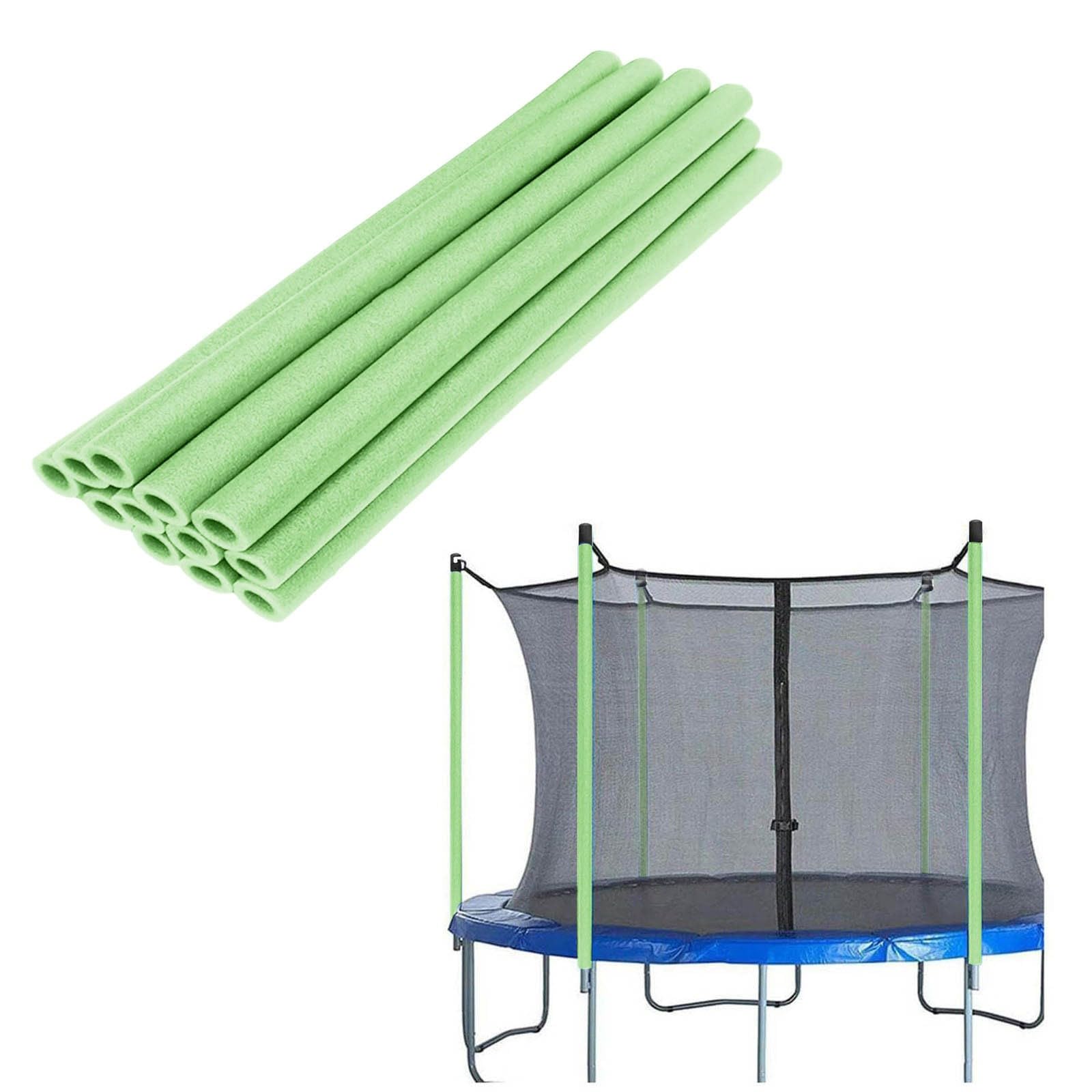 Trampoline Pole Foam Sleeves, 12pcs Pole Covers Replacement 88cm/40cm Length Waterproof Round Tube Protective Trampoline Spring Cover Padding, Foam Tubing Protective Trampoline Net (Green, 88cm)