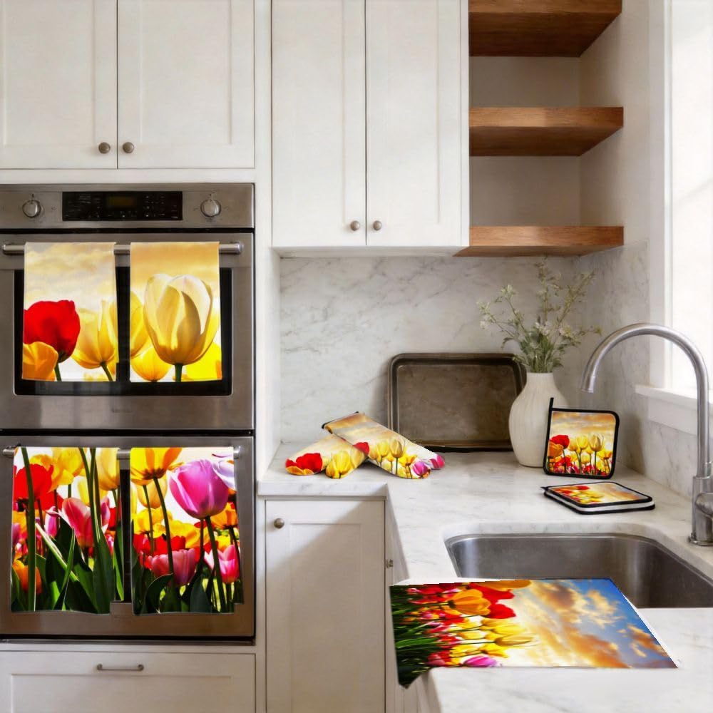 9PCS Bella Tulipano Campo Cucina Decor e Accessori Set