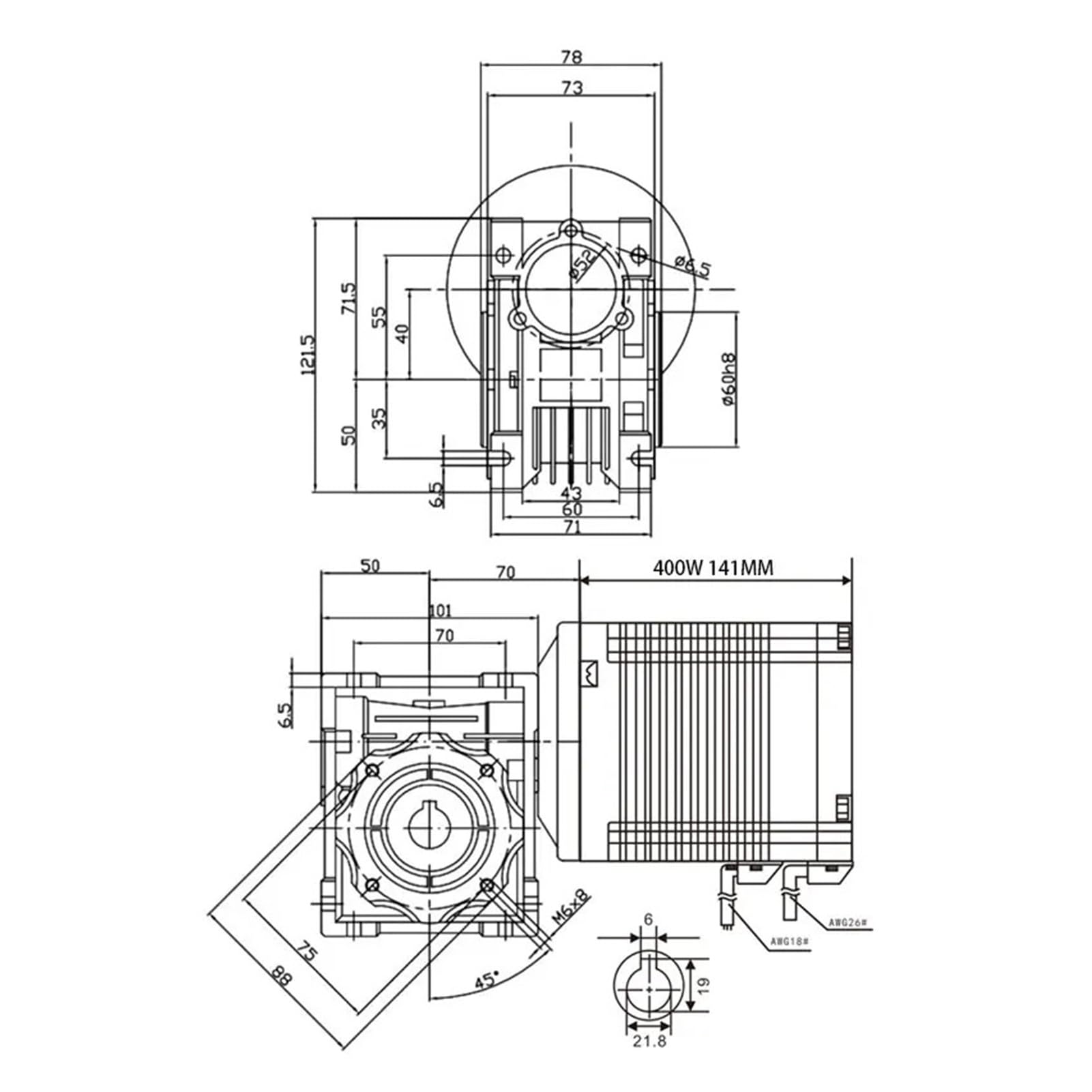 Riduttore a vite senza fine NMRV40 400W Motore riduttore a vite senza fine Motore riduttore brushless piccolo DC ad alta coppia Autobloccante + Kit controller(7.5)