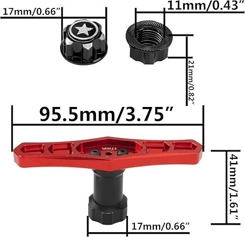 Miniatura 10 de Adaptador de tuercas hexagonales de 0.669 in con llave hexagonal de 17 ruedas, herramienta de manga RC compatible con Traxxas X-Maxx E-Revo E-Maxx
