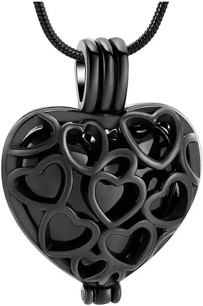 BIAIHQIE Heart Lock Ashes Keepsake Pendant Cremation Jewelry for Ash Heart Stainless Steel Memorial Urn Pendant-Rose Gold