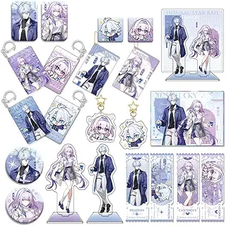 崩壊：スターレイル グッズ コラボ キャストリス ファイノン 福袋 セット アクリルスタンド キーホルダー 缶バッジ 色紙 クリアカード おしゃれ 装飾 コレクション 非公式 (ファイノン6点セット) [並行輸入品]