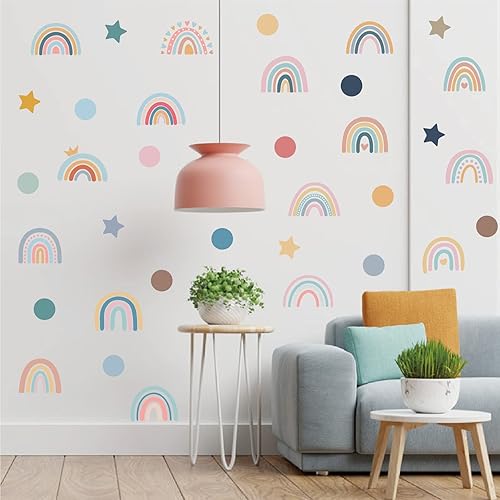 Calcomanías De Pared Con Diseño De Nubes Y Sol, De Acuarela