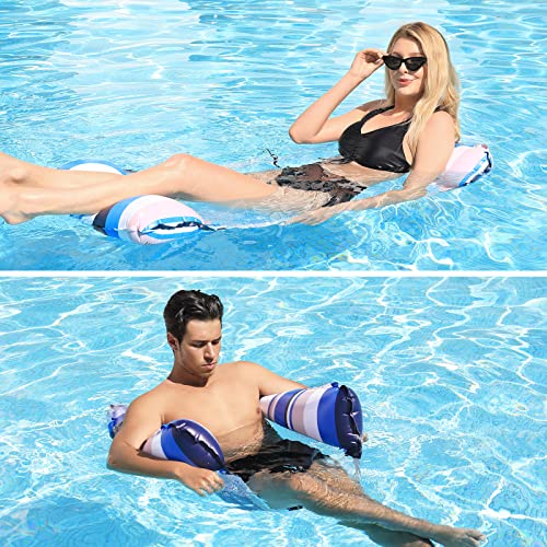 2 Pack Pool Floats For Adult - 4-In-1 Pool Floats Hammock, Saddle, Lounge Chair, Drifter, Inflatable Pool Floats Non-Stick Pvc Material Pool Floats Adult Teens Vacation #TOP2