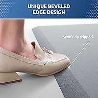 Vista 6 de KitchenClouds - Tapete acolchado antifatiga, impermeable, antideslizante, para escritorio de pie, cocina, hogar, fregadero y oficina, 17.3 x 28 Gris