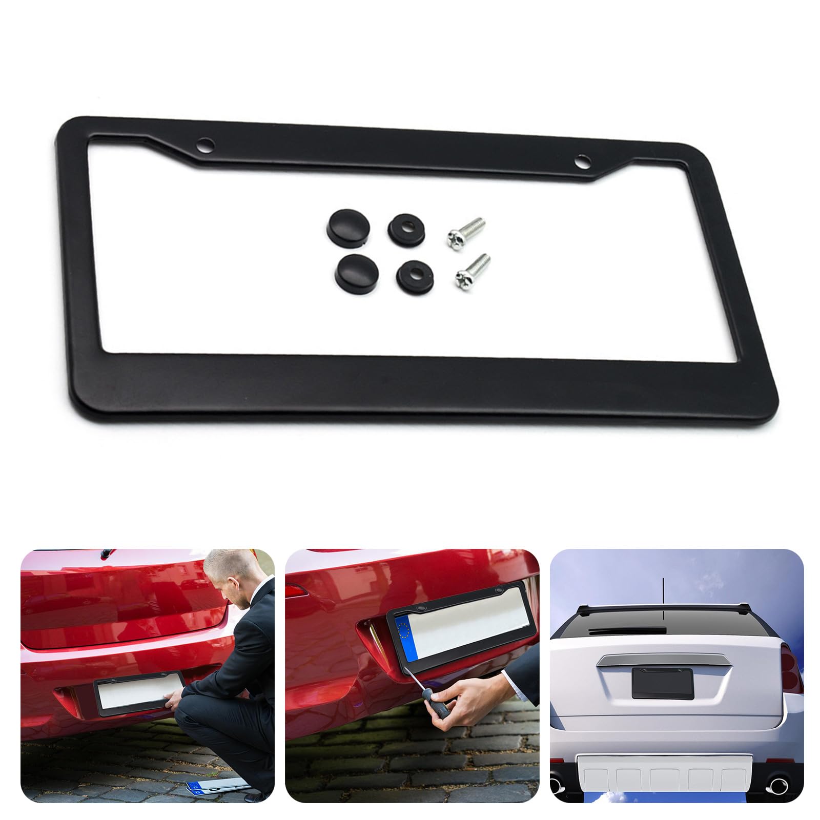 Cadre de plaque d'immatriculation de voiture américaine, support de plaque d 'immatriculation universel, support de plaque d'immatriculation, vis, pièces de modification de voiture
