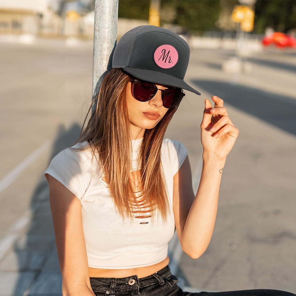 Custom Engraved Mesh Cap Hat Mr. Husband Wedding Marriage B Dad Leather Patch Hats